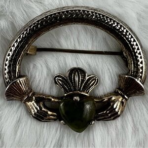 Vintage Soldor SOLD'OR - Claddagh Celtic Irish heart - PIN brooch